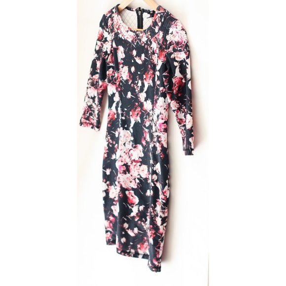 H&M ROSE FLORAL STRETCH BODYCON DRESS - Picture 5 of 6
